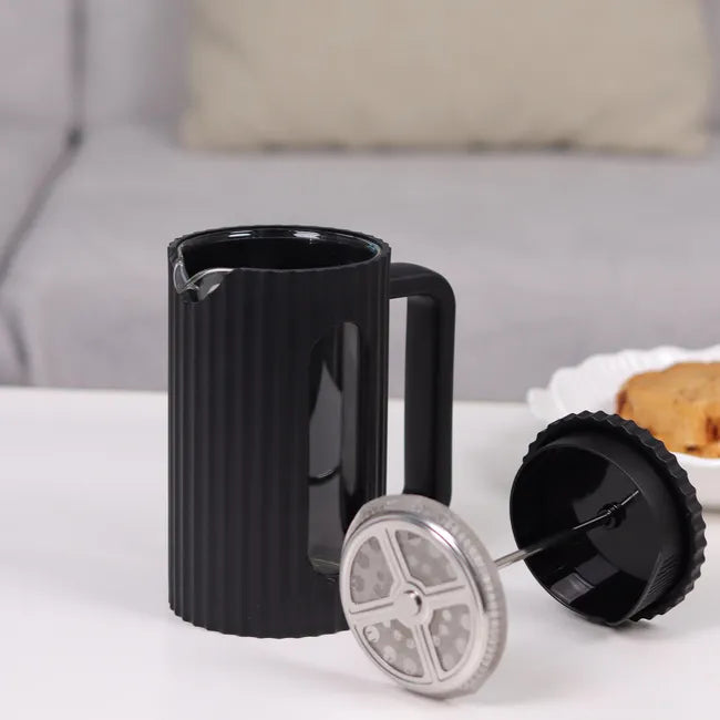 Cafetera Prensa Francesa (Émbolo): Vidrio, 1000 ml y Diseño Ejecutivo (Negro)