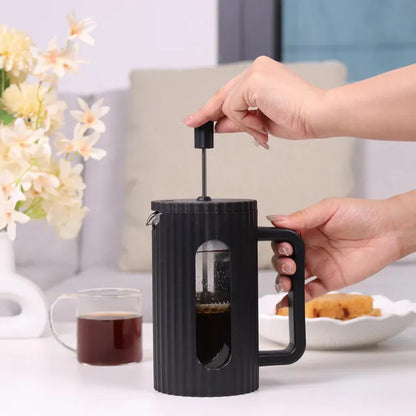 Cafetera Prensa Francesa (Émbolo): Vidrio, 1000 ml y Diseño Ejecutivo (Negro)