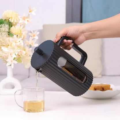 Cafetera Prensa Francesa (Émbolo): Vidrio, 1000 ml y Diseño Ejecutivo (Negro)