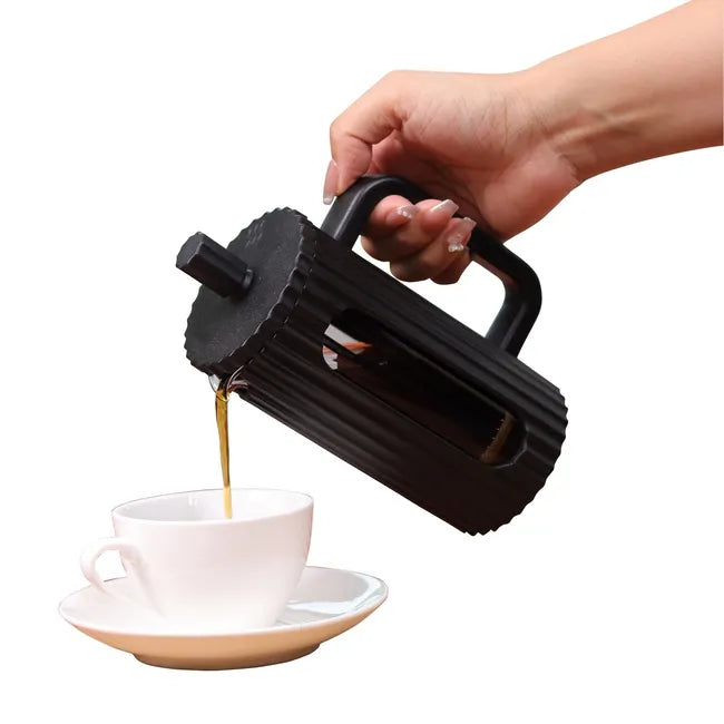 Cafetera Prensa Francesa (Émbolo): Vidrio, 1000 ml y Diseño Ejecutivo (Negro)