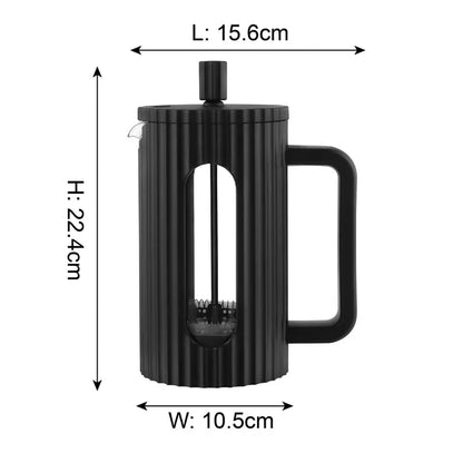 Cafetera Prensa Francesa (Émbolo): Vidrio, 1000 ml y Diseño Ejecutivo (Negro)
