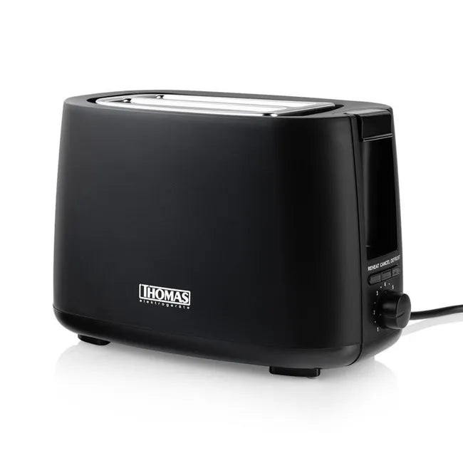 ostador Thomas Negro: 2 Rebanadas, 7 Niveles de Tostado y 750W (TH-117)