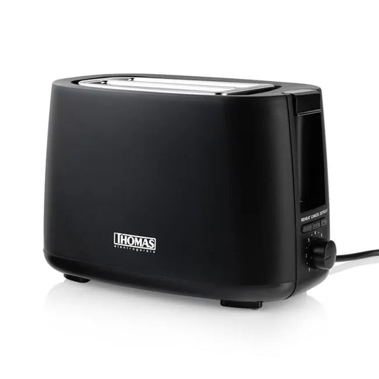 ostador Thomas Negro: 2 Rebanadas, 7 Niveles de Tostado y 750W (TH-117)