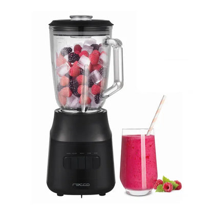 Licuadora Recco RL-600V: 600W, 3 Velocidades y Jarro de Vidrio de 1.5 Lt